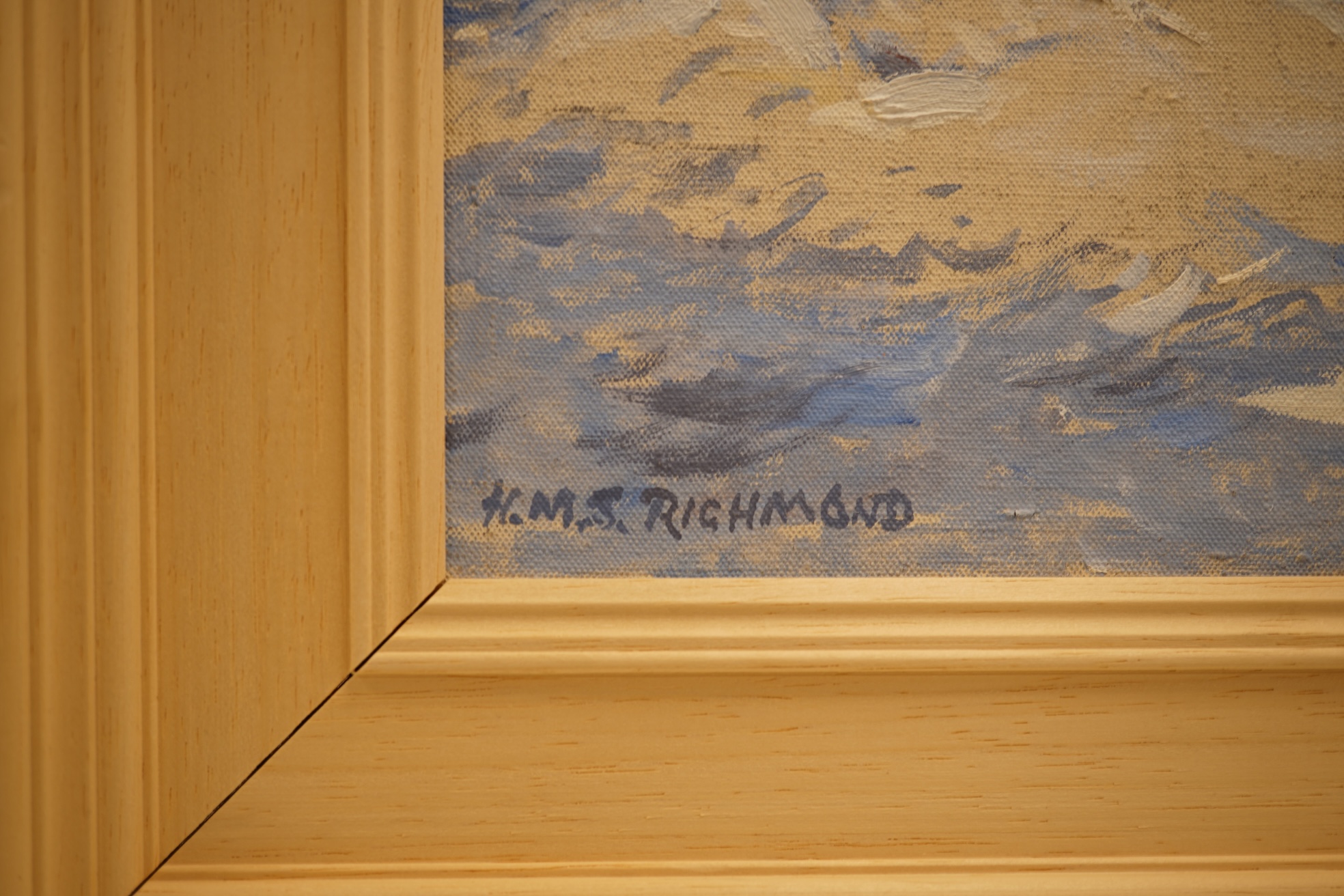 Bernard Philip Batchelor (1924-2012), ‘H.M.S. Richmond’, 2000, monogrammed and dated lower right, titled lower left, 25cm x 35.5cm